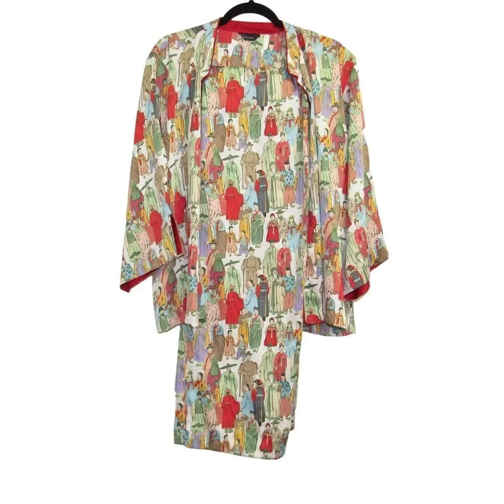 Natori Women's Dynasty Pajama Set in Red Print - Picture 2 of 9